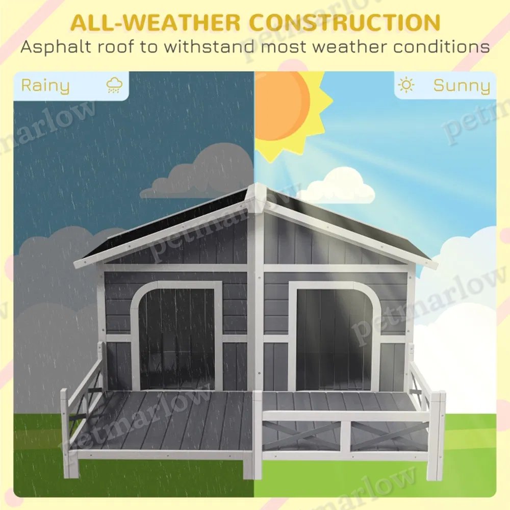 Dog House with Spacious Deck for Small to Medium Dogs – view 6