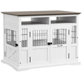 Dog Kennel Furniture Side Table with Storage for Small Dogs – White / 1160x770x230 mm