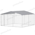 Dog Kennel Outdoor Dog Run with Canopy – Silver / 1735x410x120 mm