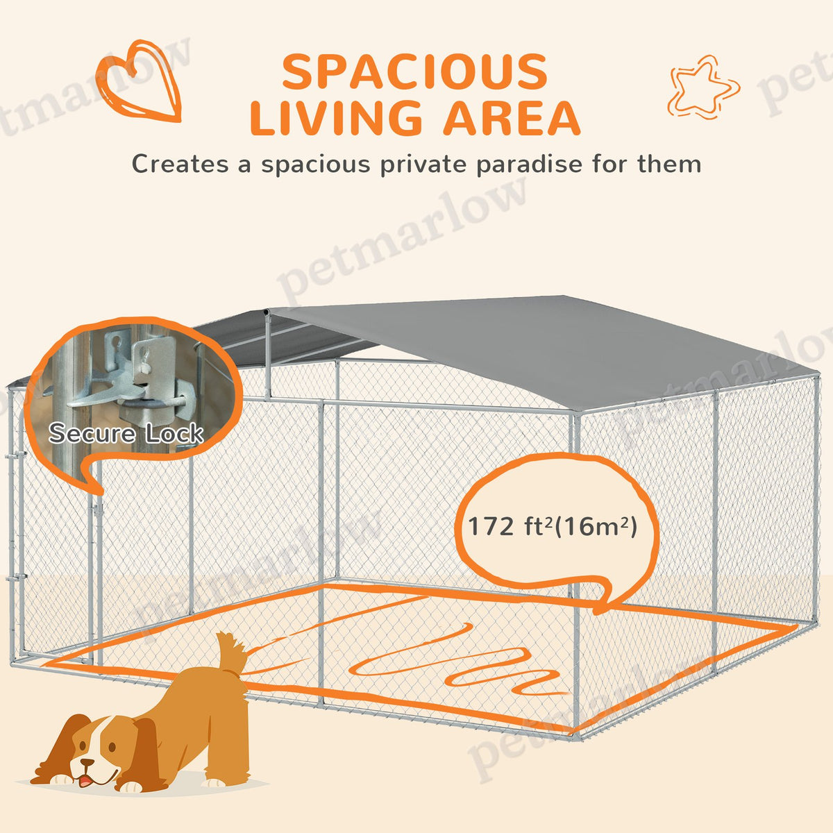 Dog Kennel Outdoor Dog Run with Canopy – view 4
