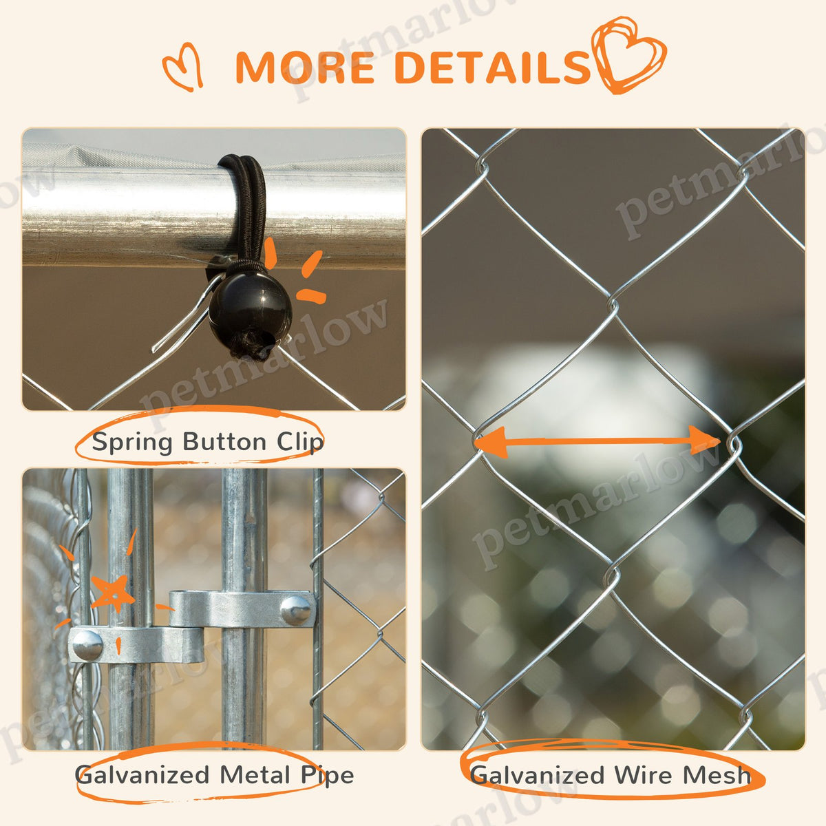 Dog Kennel Outdoor Dog Run with Canopy – view 5
