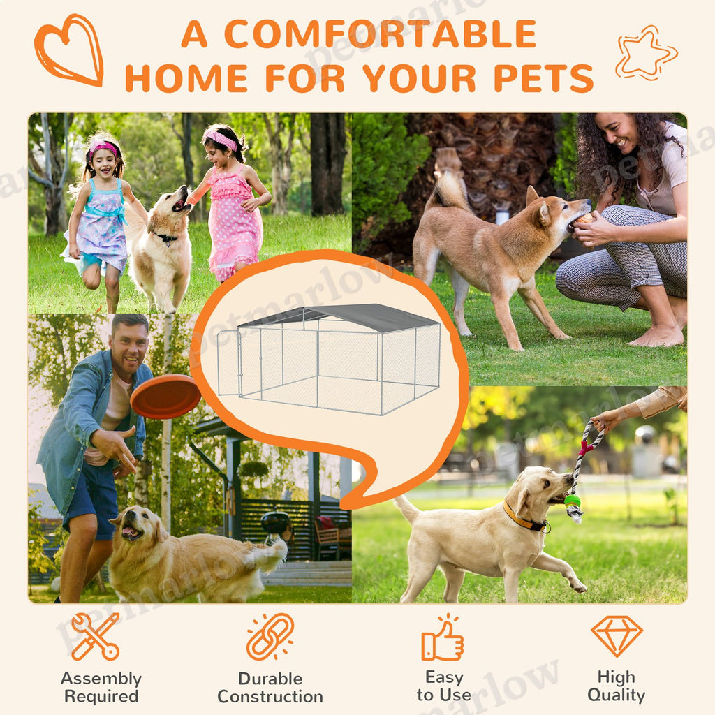 Dog Kennel Outdoor Dog Run with Canopy – view 6