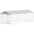 Dog Kennel Outdoor for Small to Large Dogs with Waterproof Roof – Silver / 1860x415x160 mm
