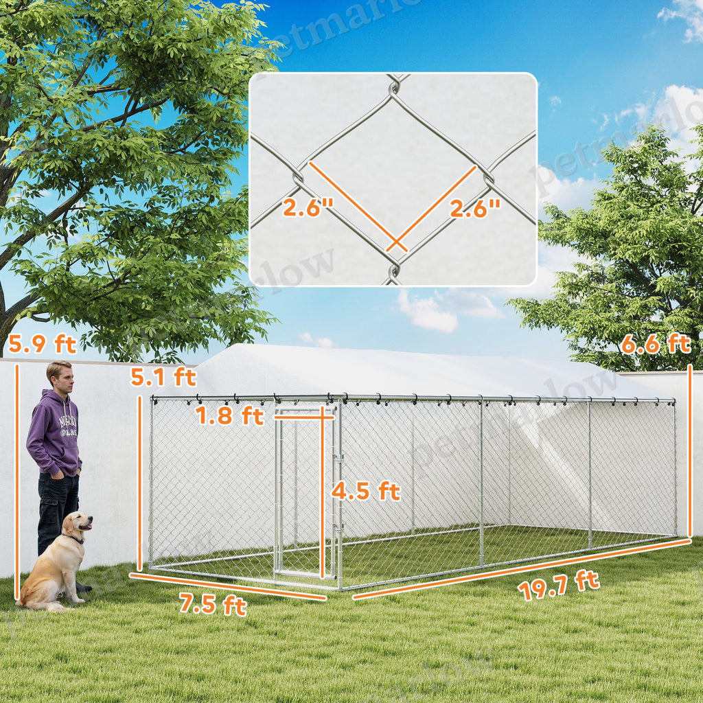 Dog Kennel Outdoor for Small to Large Dogs with Waterproof Roof – view 6