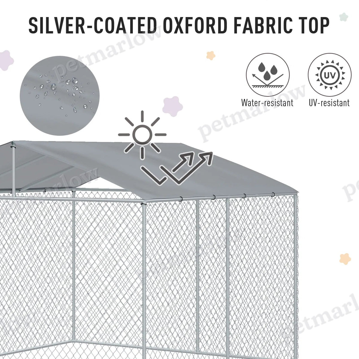 Dog Kennel Outdoor Run with Roof & Lockable Door – view 5