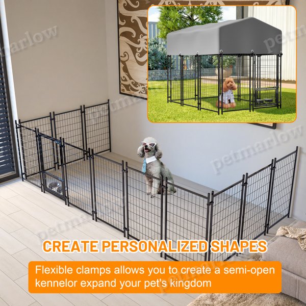 Outdoor Dog Kennel with Roof – view 4