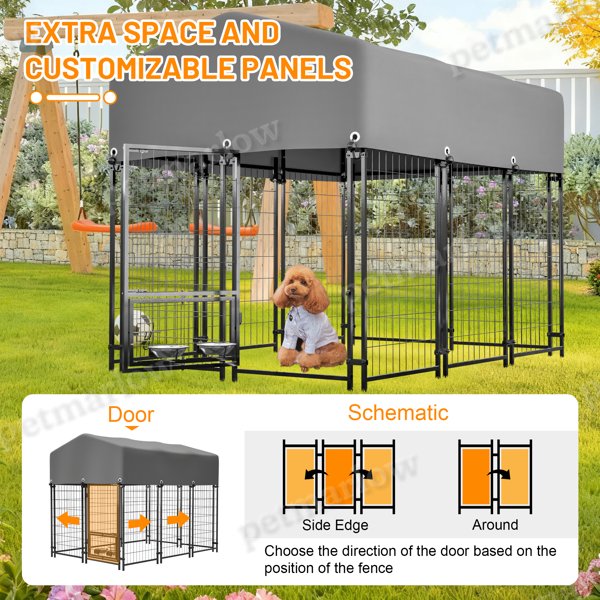 Outdoor Dog Kennel with Roof – view 6