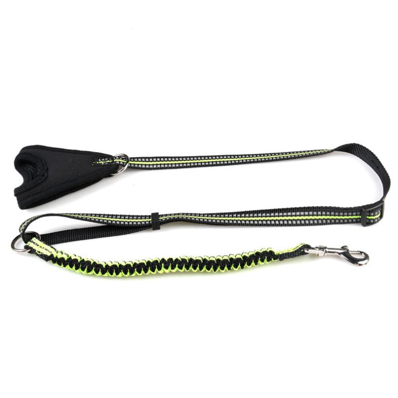 Dog Leash Reflective Dog Lead With Bungee Extend Leash Elastic – Green / S 1.5x(93-137)cm