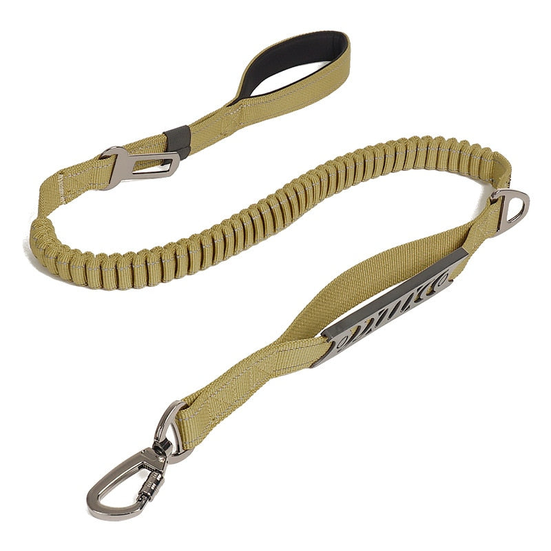 Dog Leash Rope Nylon Reflective Explosion-Proof Durable Leash For Large Dog – Shallow khaki / 135CMx2.5cm