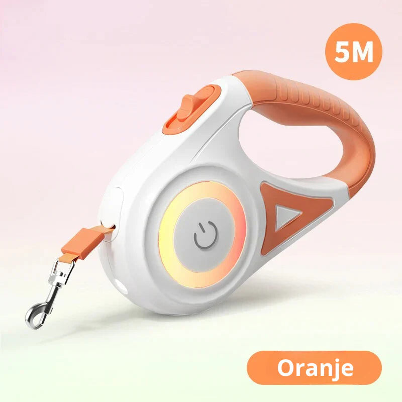 Dog Leash with Integrated LED Light – Orange