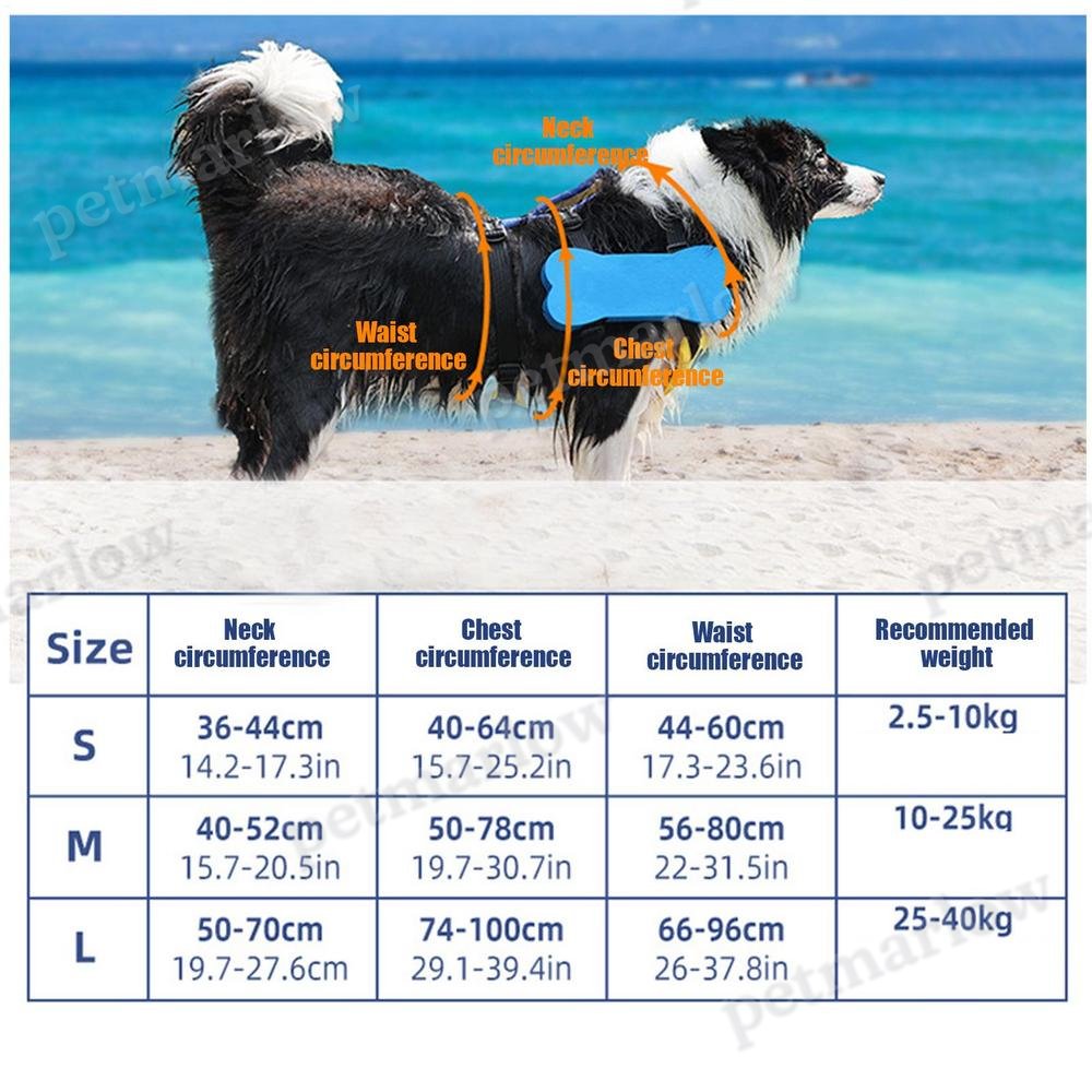 Dog Life Jacket Swimming Safety Vest Adjustable Life Preserver With Rescue Handle Reflective Float Coat – view 2