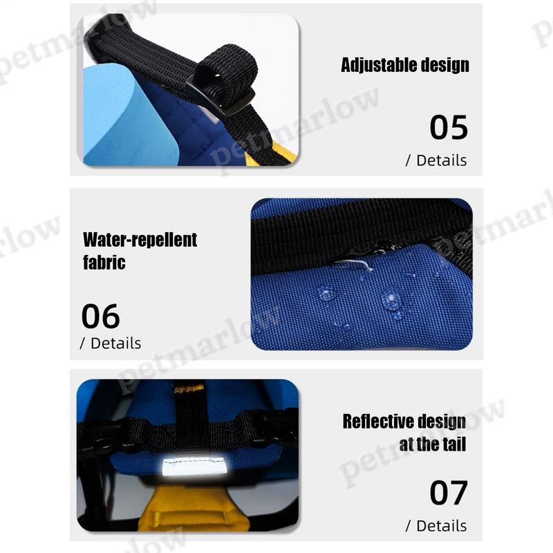 Dog Life Jacket Swimming Safety Vest Adjustable Life Preserver With Rescue Handle Reflective Float Coat – view 5