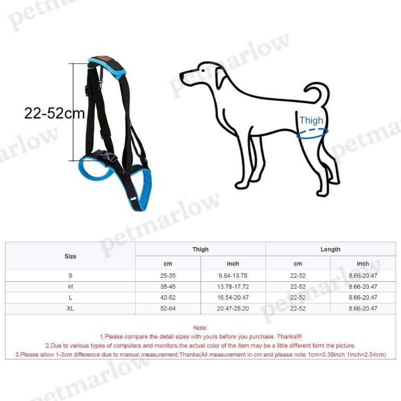 Dog Lift Harness For Large Dogs Soft Padded Adjustable Dog Back Leg Sling Dog Leg Support Harnesses – view 5