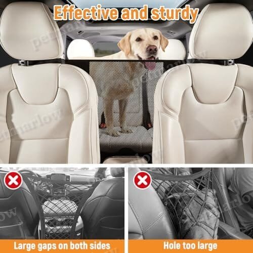 Dog Net for Car Divider Pet Barrier with Mesh Organizer – view 3