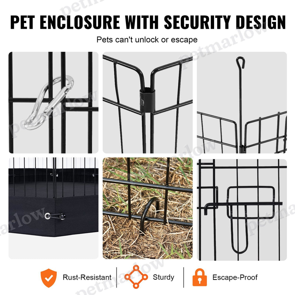Dog Playpen 4 Panels Foldable Exercise Pen for Small Pets – view 3