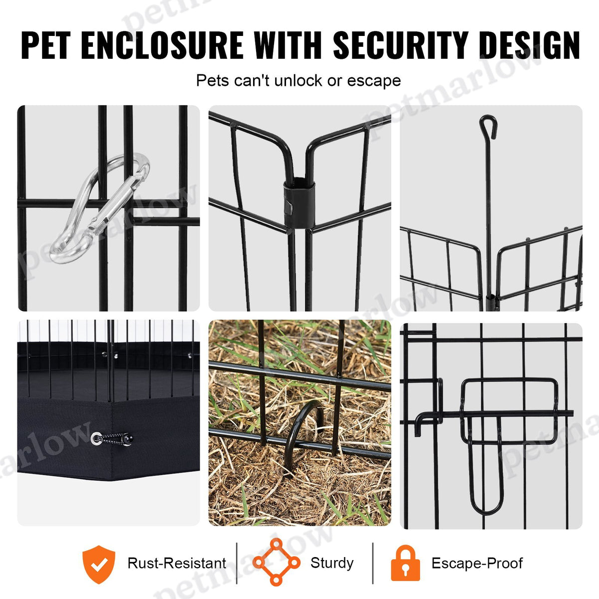 Dog Playpen 4 Panels Foldable Exercise Pen for Small Pets – view 3