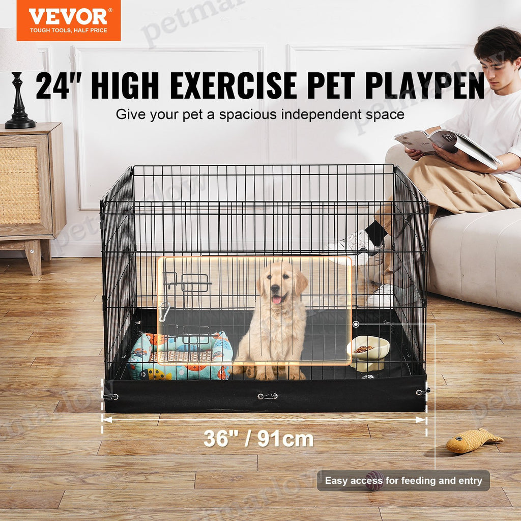 Dog Playpen 4 Panels Foldable Exercise Pen for Small Pets – view 5