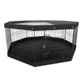 Dog Playpen 8 Panels Foldable – Black