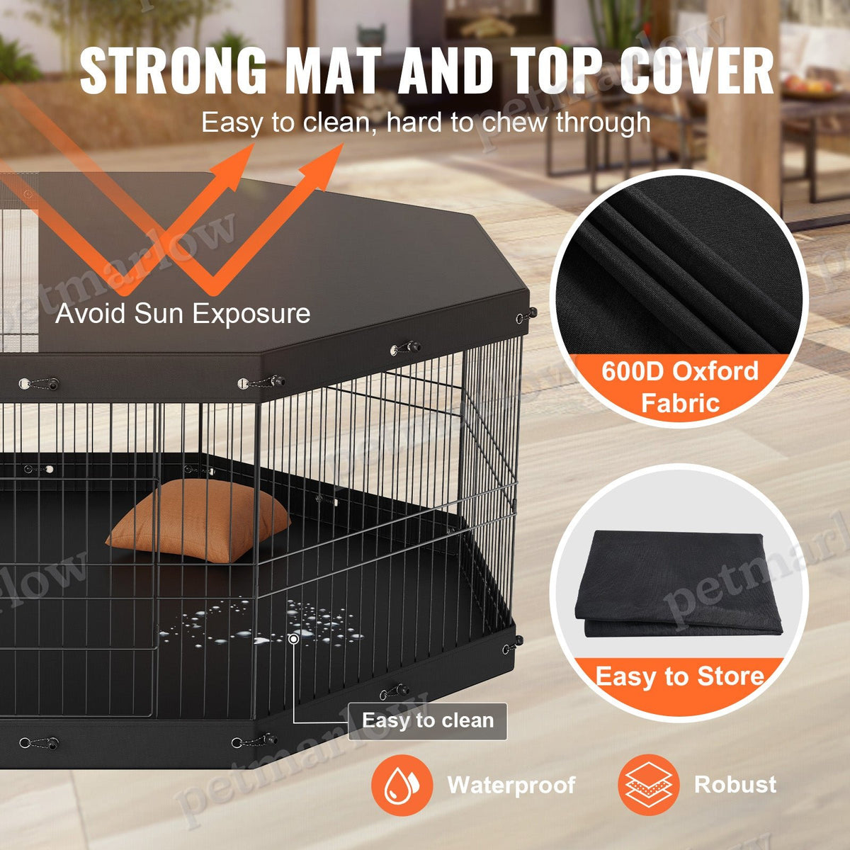 Dog Playpen 8 Panels Foldable – view 3