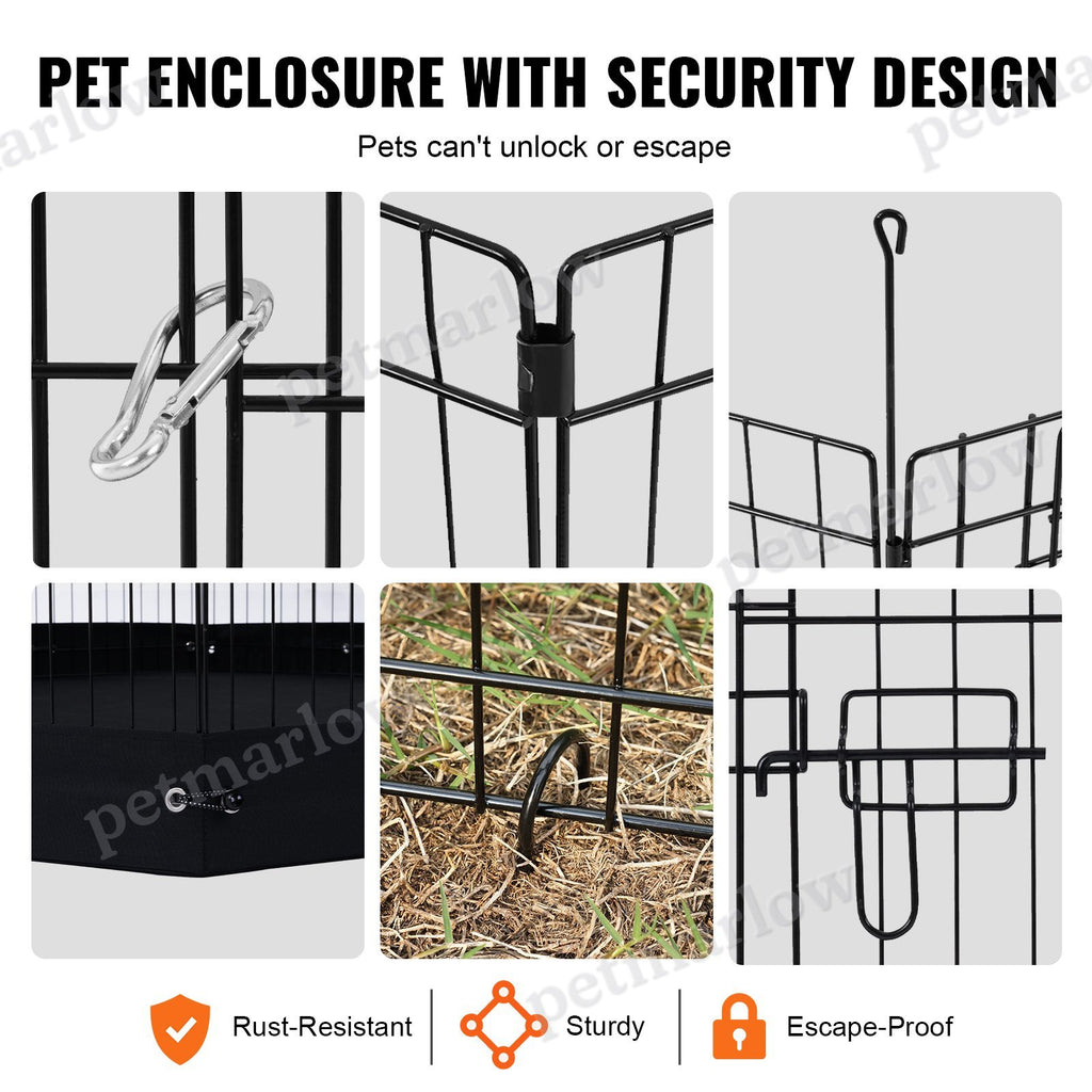 Dog Playpen 8 Panels Foldable Metal Exercise Pen for Medium Pets – view 3