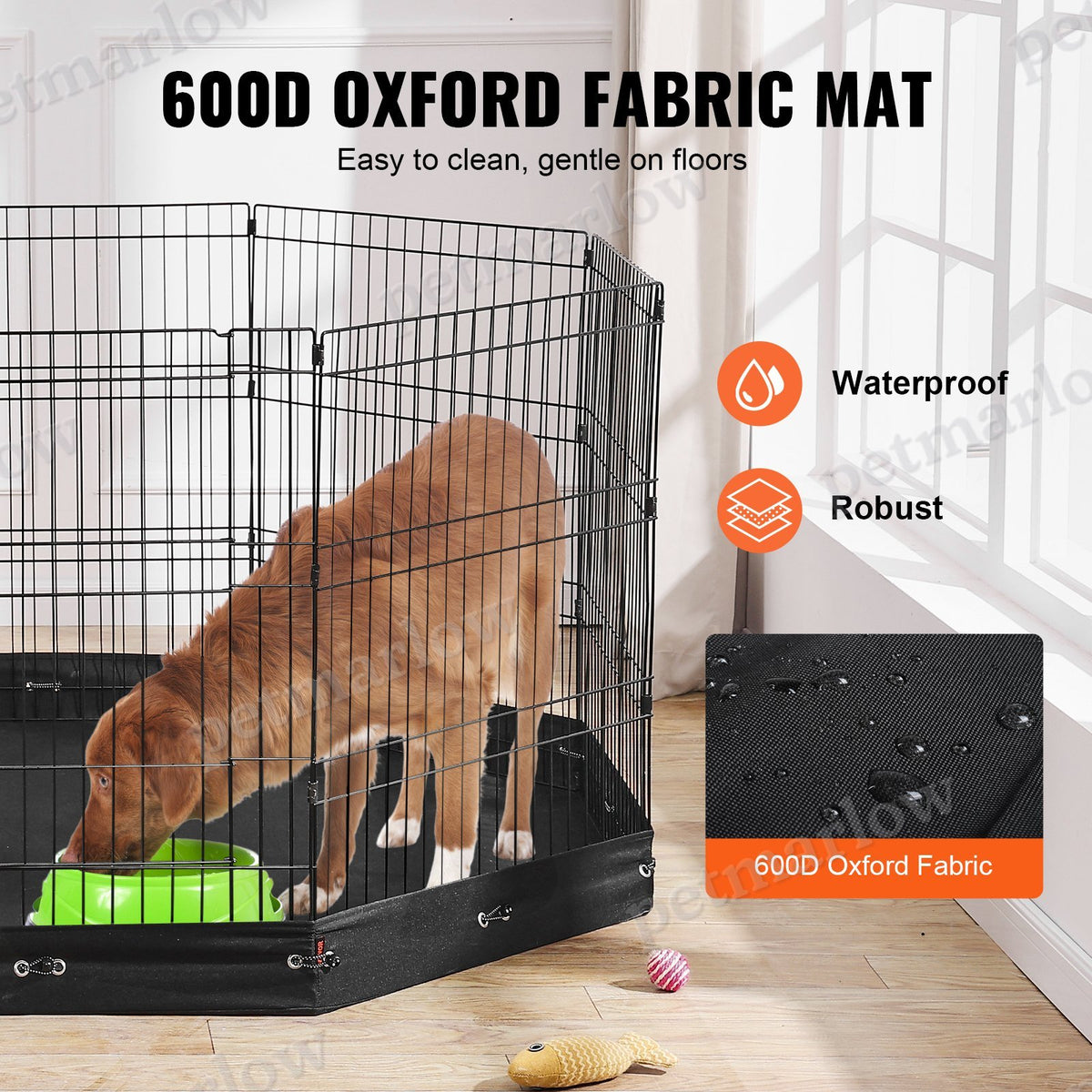 Dog Playpen 8 Panels Foldable Metal Exercise Pen for Medium Pets – view 6