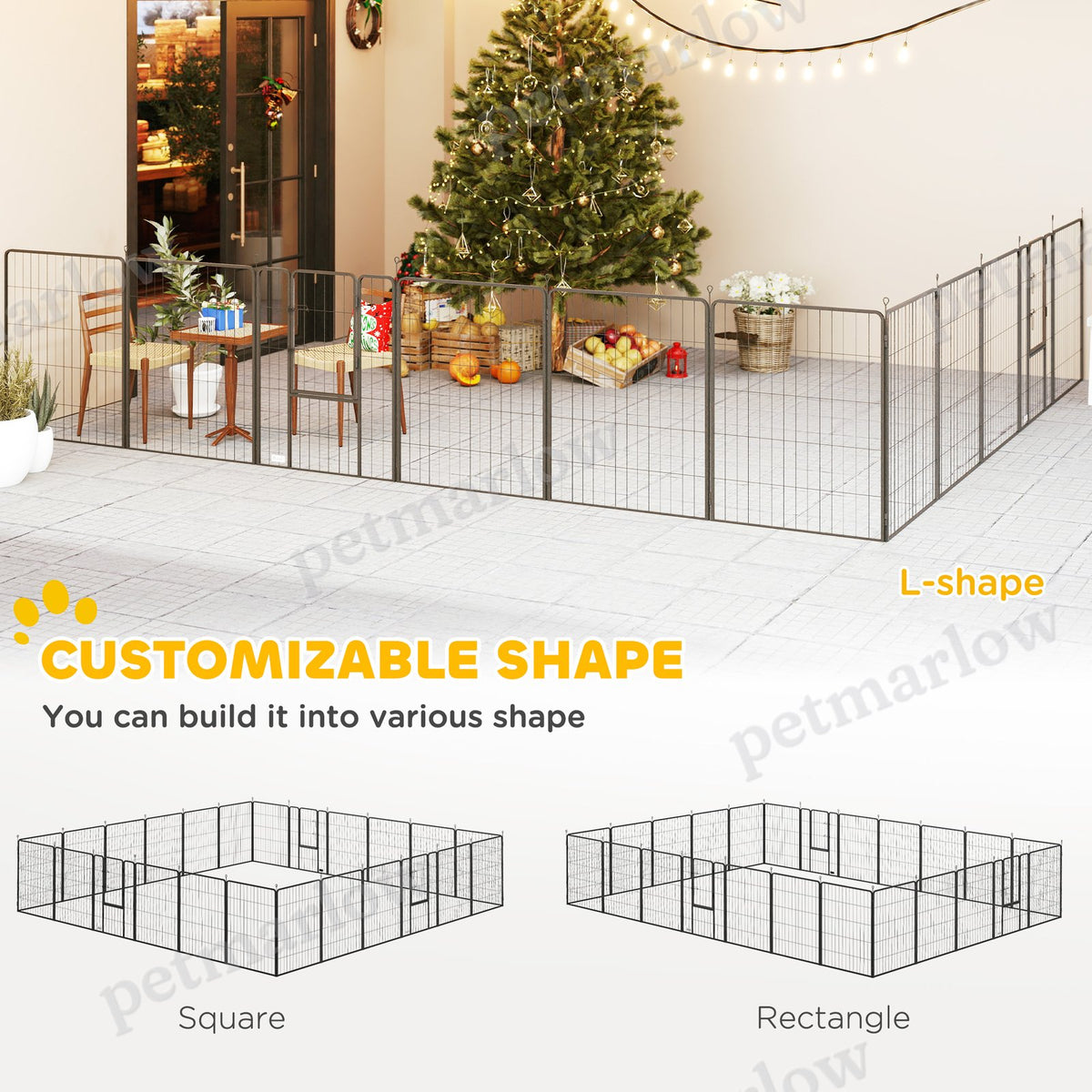 Dog Playpen for Indoor and Outdoor Use with Lockable Doors – view 3