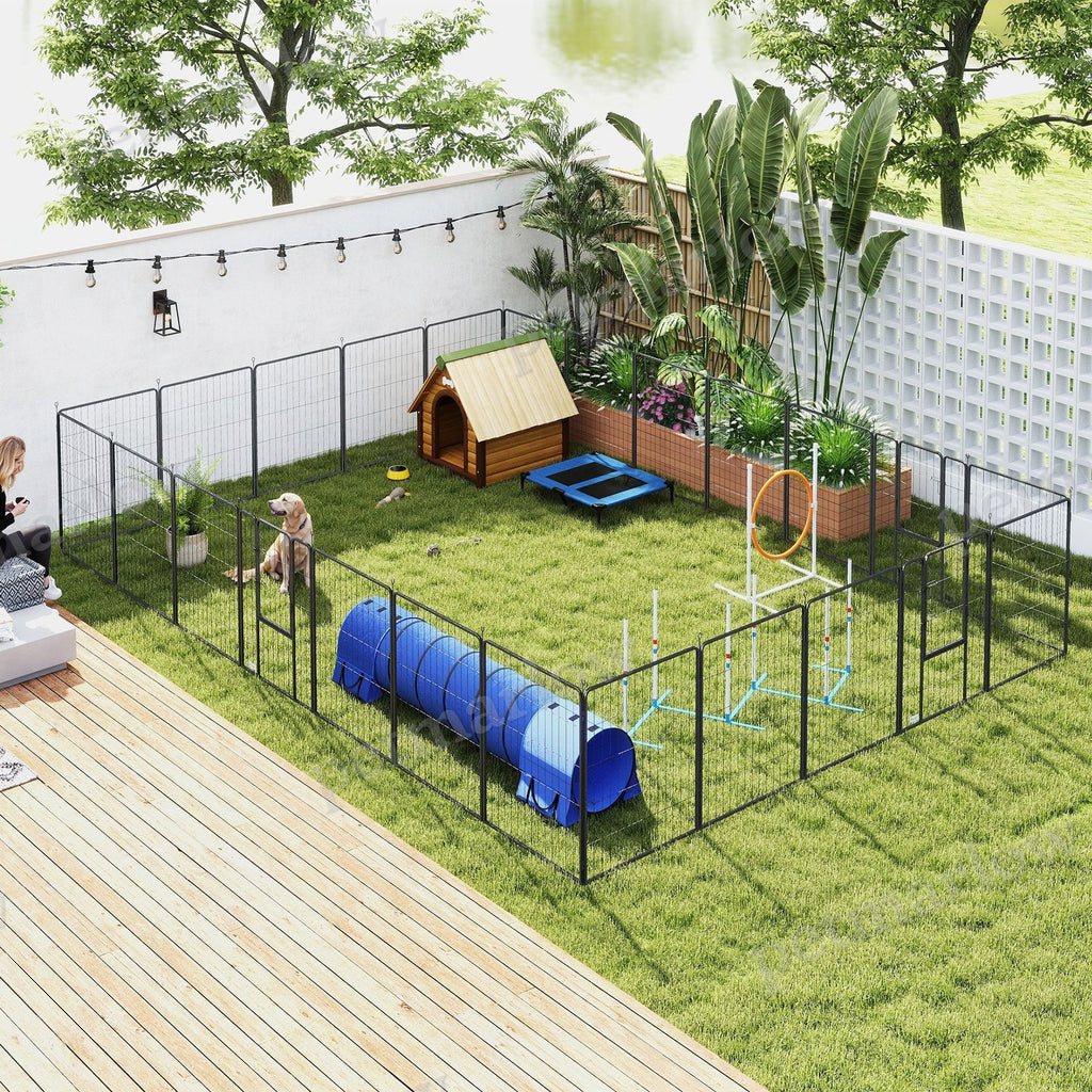 Dog Playpen for Indoor and Outdoor Use with Lockable Doors – view 6