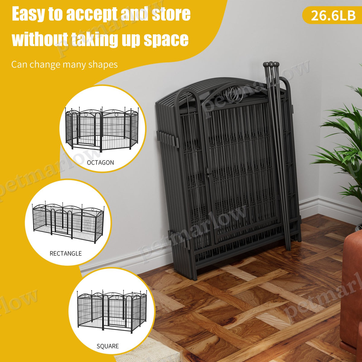Dog Playpen Indoor 32 Inch Heavy Duty Metal Fence – view 6