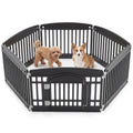 Dog Playpen - Safe Secure Indoor-Outdoor Pet Fence – black