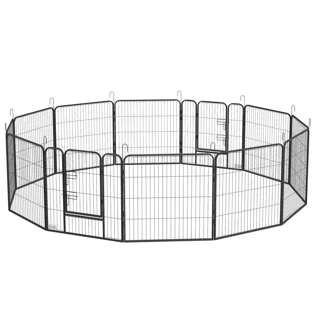 Dog Playpen with Gate, 12 Panels for Indoor and Outdoor Use