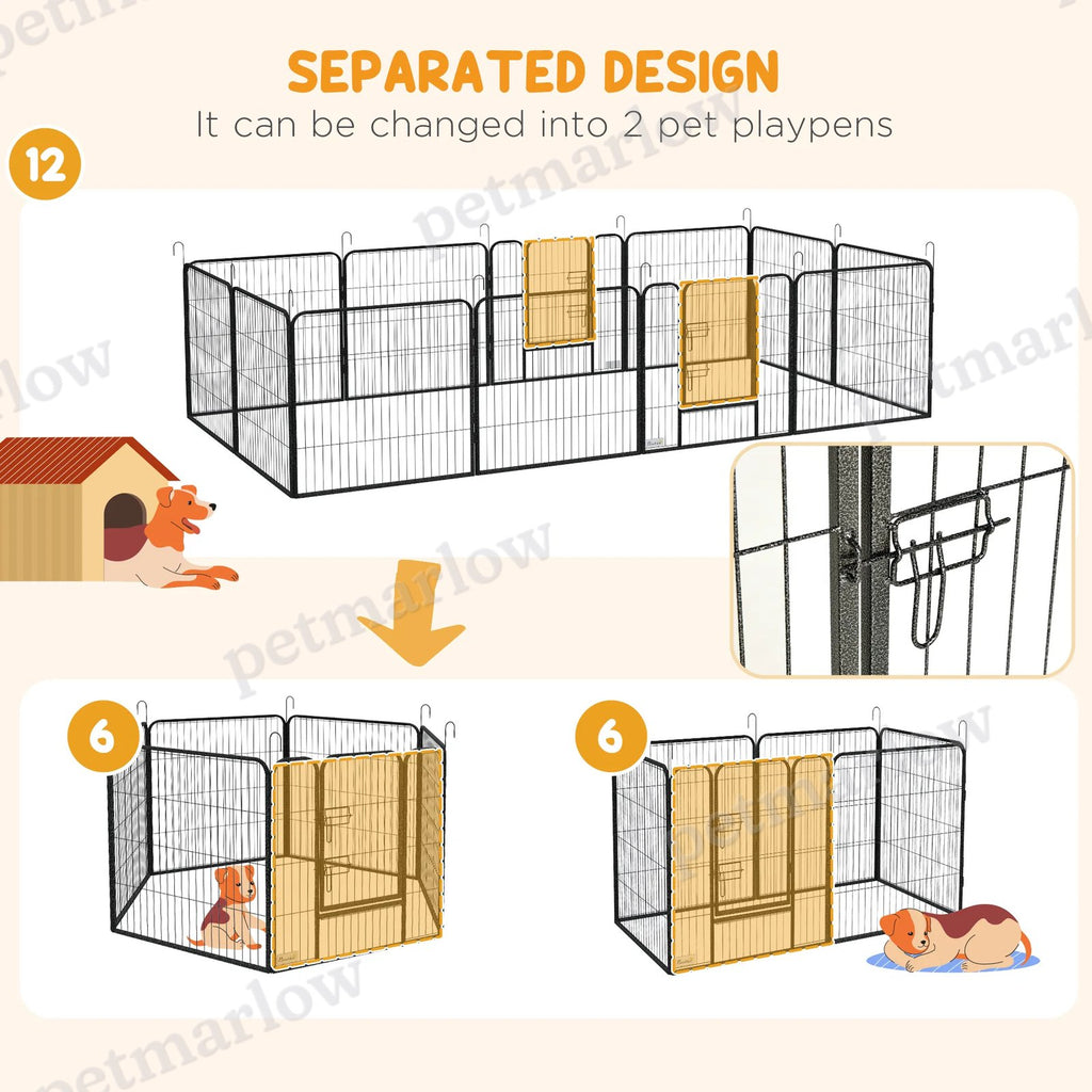 Dog Playpen with Gate, 12 Panels for Indoor and Outdoor Use – view 3