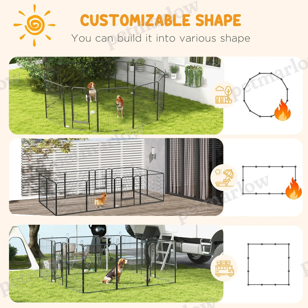 Dog Playpen with Gate, 12 Panels for Indoor and Outdoor Use – view 3