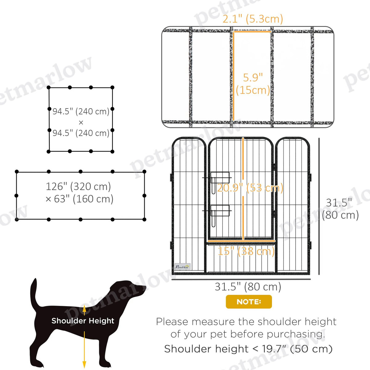 Dog Playpen with Gate, 12 Panels for Indoor and Outdoor Use – view 4