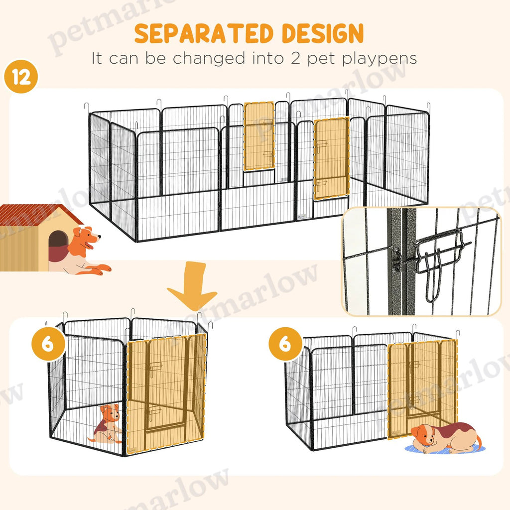Dog Playpen with Gate, 12 Panels for Indoor and Outdoor Use – view 4
