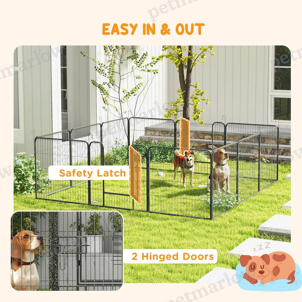 Dog Playpen with Gate, 12 Panels for Indoor and Outdoor Use – view 5