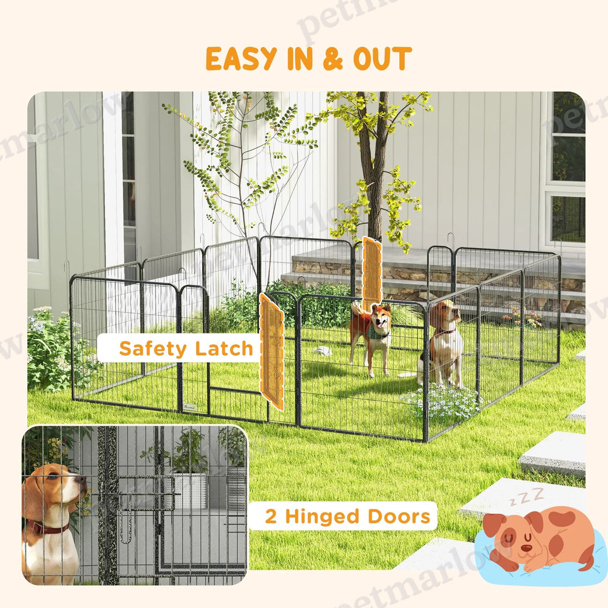 Dog Playpen with Gate, 12 Panels for Indoor and Outdoor Use – view 5