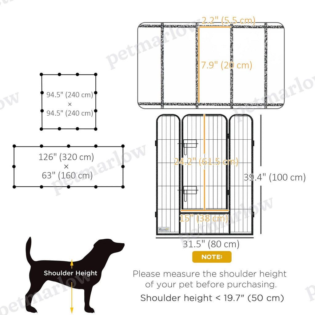 Dog Playpen with Gate, 12 Panels for Indoor and Outdoor Use – view 6
