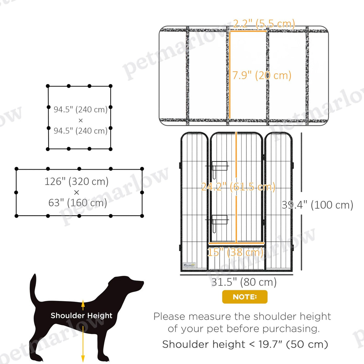 Dog Playpen with Gate, 12 Panels for Indoor and Outdoor Use – view 6