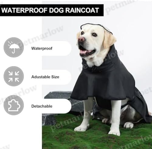 Dog Poncho with Reflective Strap and Transparent Hat Brim (Medium) – view 3