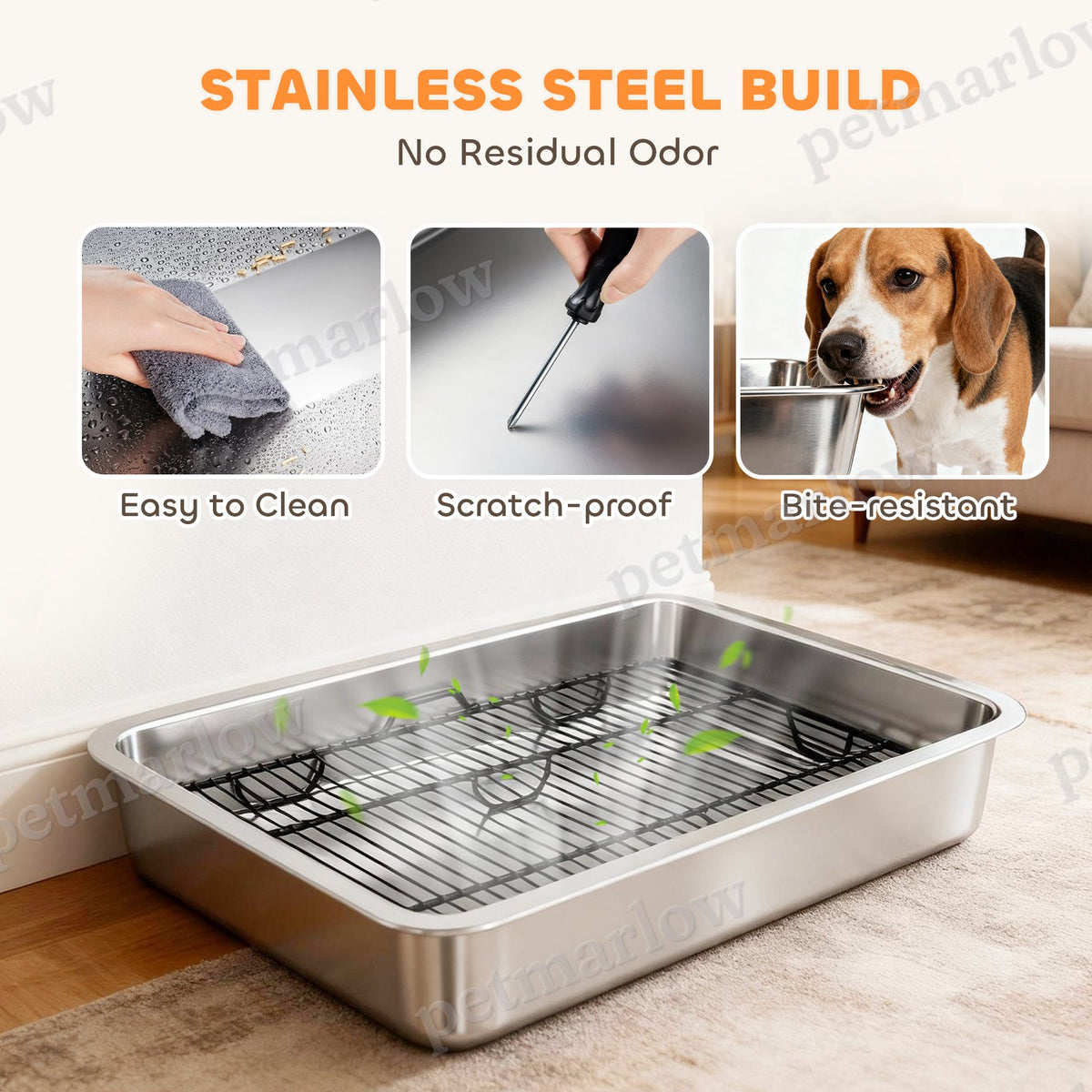 Dog Potty Tray Stainless Steel – view 3