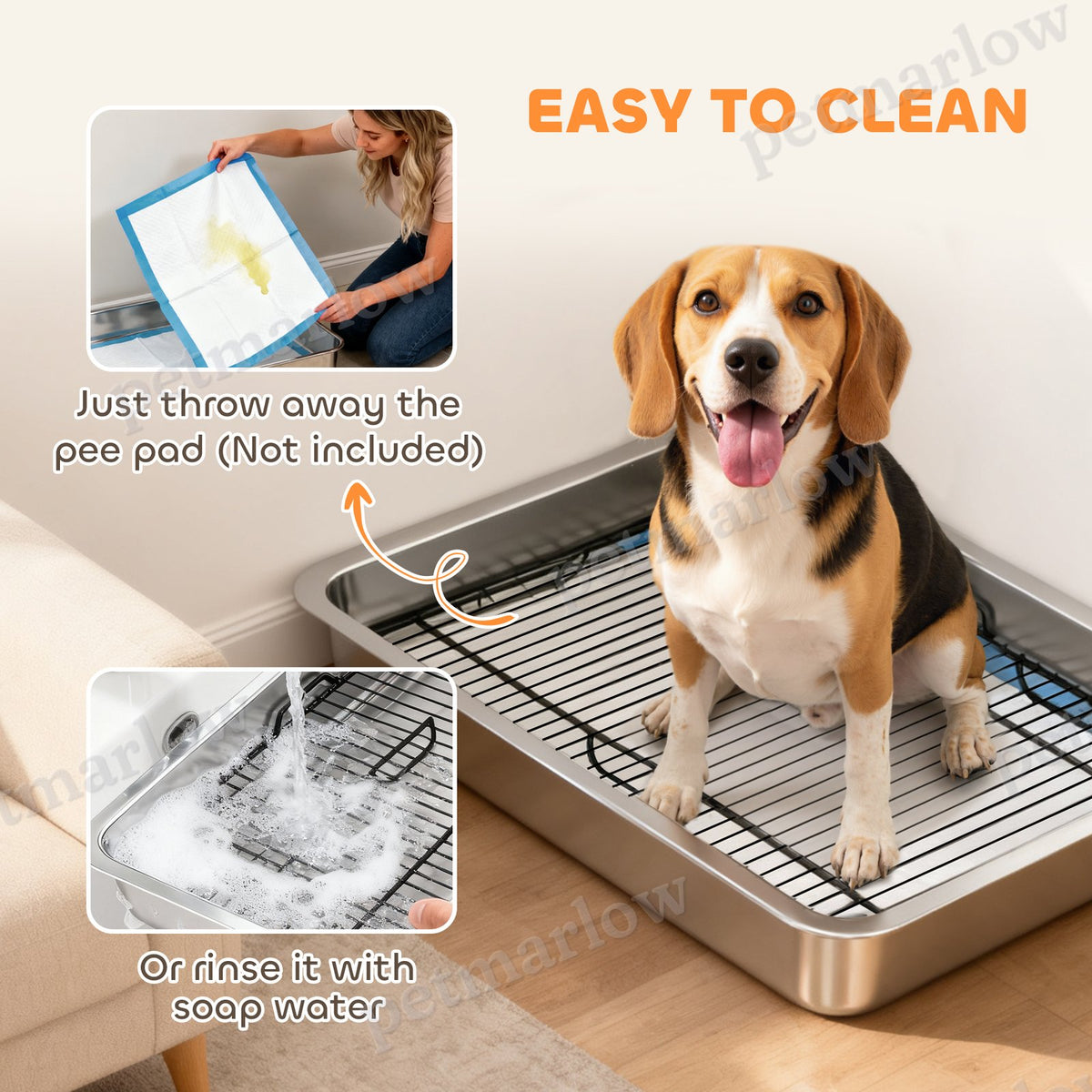 Dog Potty Tray Stainless Steel – view 4