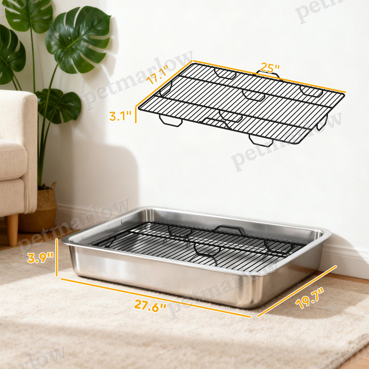Dog Potty Tray Stainless Steel – view 5