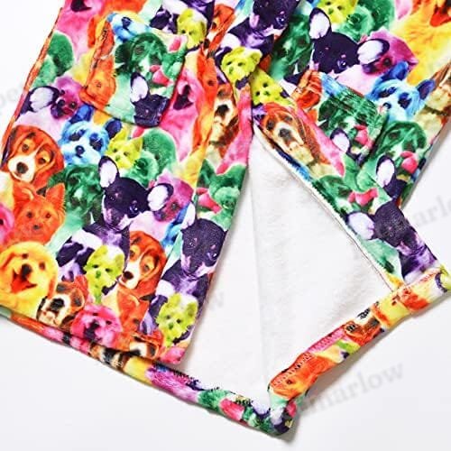 Dog Print Girls Bathrobes Kids Hooded Robes – view 2