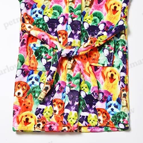 Dog Print Girls Bathrobes Kids Hooded Robes – view 5