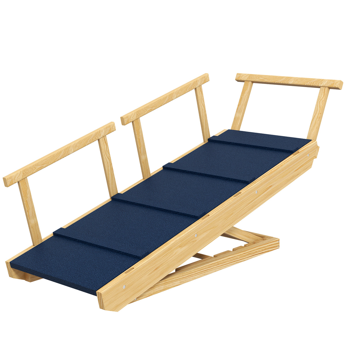 Adjustable Height Dog Ramp – Natural Wood / 1085x465x140 mm