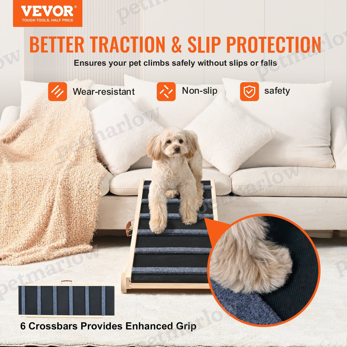 Folding Pet Ramp For Bed, Adjustable Dog Ramp – view 5