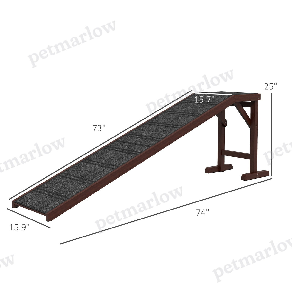 Dog Ramp for Bed with Non-Slip Carpet and Platform – view 6