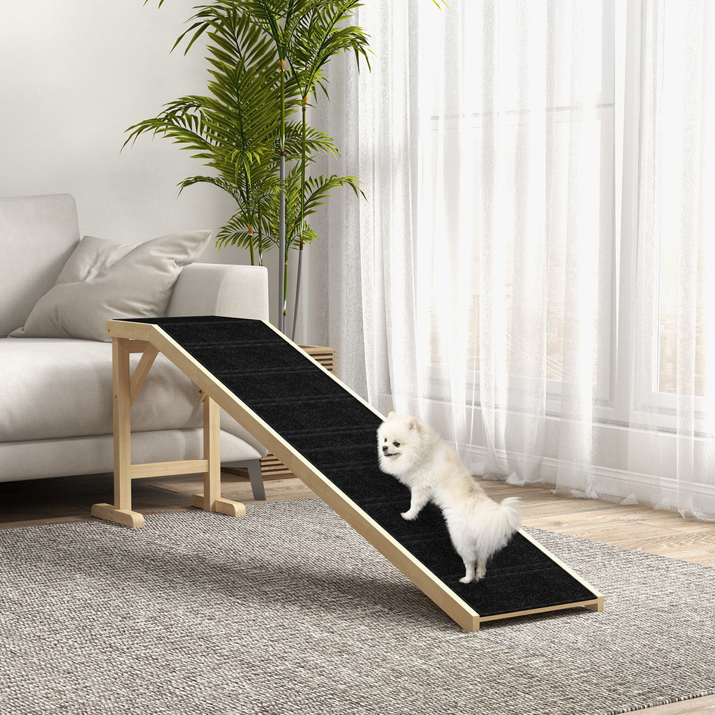 Dog Ramp for Bed with Non-Slip Carpet and Top Platform