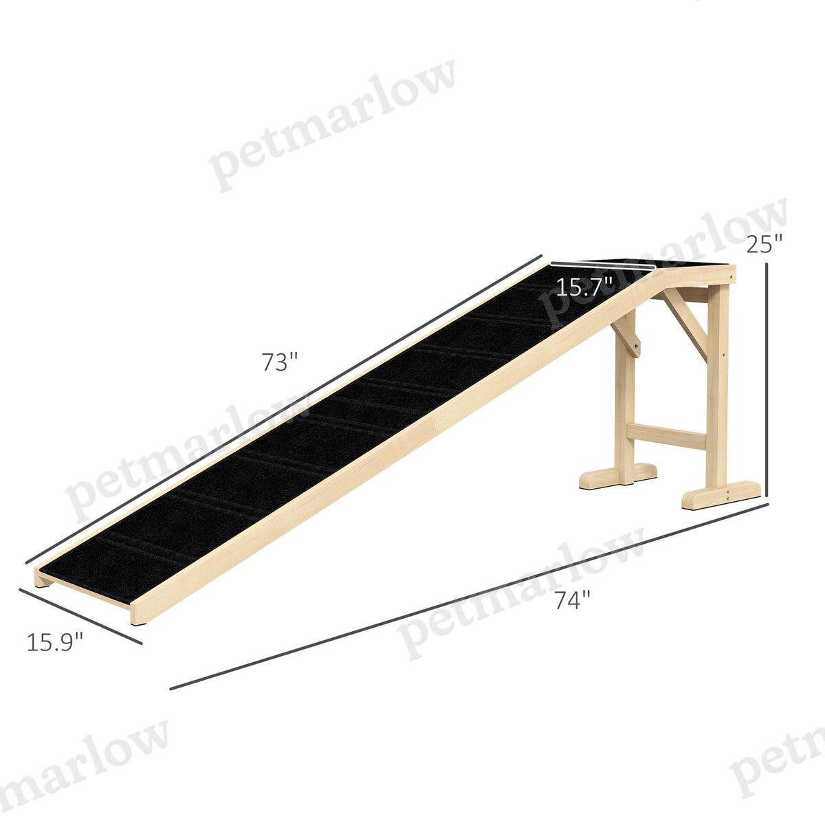 Dog Ramp for Bed with Non-Slip Carpet and Top Platform – view 4