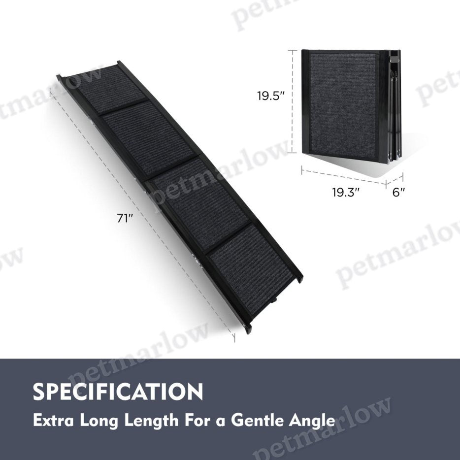 71" Portable Dog Ramp for Car with Non-Slip Surface – view 5